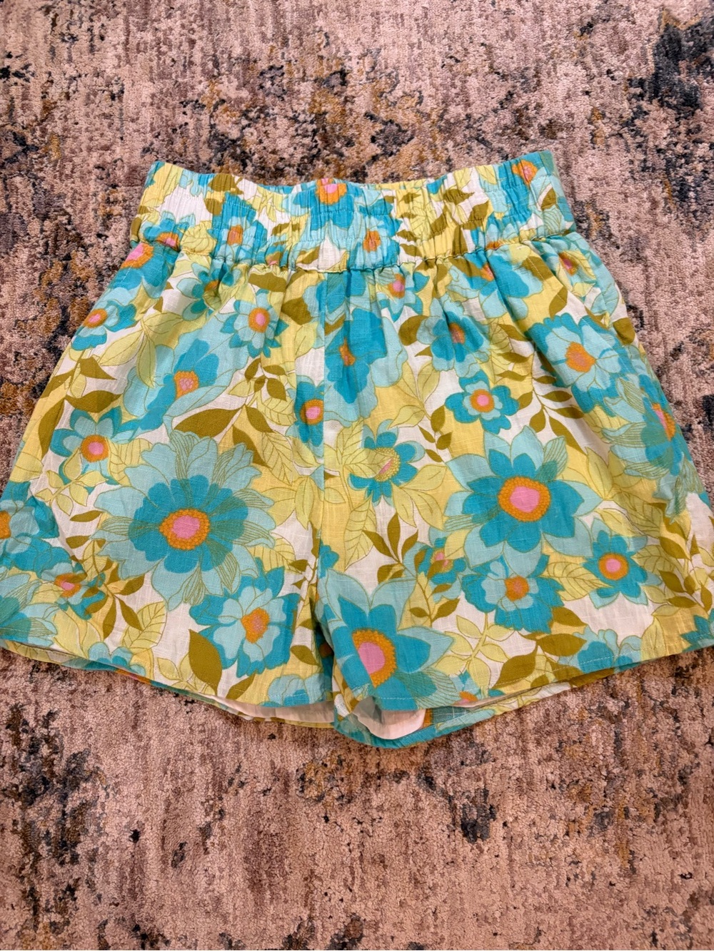Billabong Women's Love to Lounge Shorts Floral High Rise Summer Beach Small